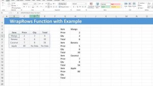 WrapRows & WrapCols Excel Function