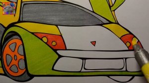 Крылатые машины летят, летят, летяяят! Раскраска Coloring with markers by BAMBUSYA winged car