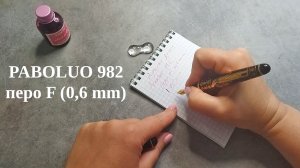 Обзор перьевой ручки Paboluo 982, Китай. Корпус металл, перо F (0.6 мм)