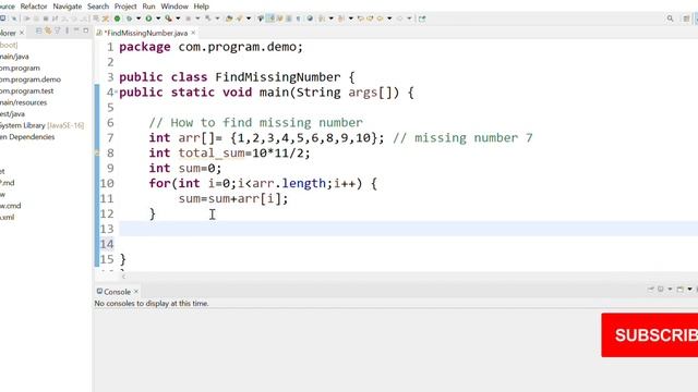 Java Coding Interview | Find missing number in array in java  (Hindi) | How to find missing number
