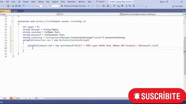 How to create a login page in Asp.Net C# with SQL database | Asp.Net using Session C#code