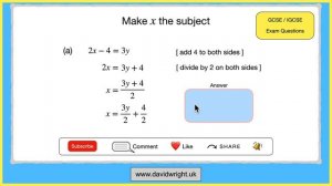 How to make x the subject (rearranging equations)