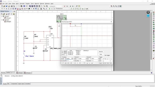 Multisim simulation of Monostable multivibrator using IC 555 | Multisim Tutorials