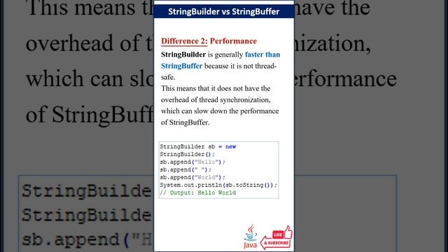 Difference between String Builder and String Buffer #java #techinterviews #interviewpreparation