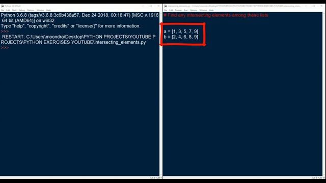 Python Practice Exercises (beginner) - Data Structures #1 - Find Common element