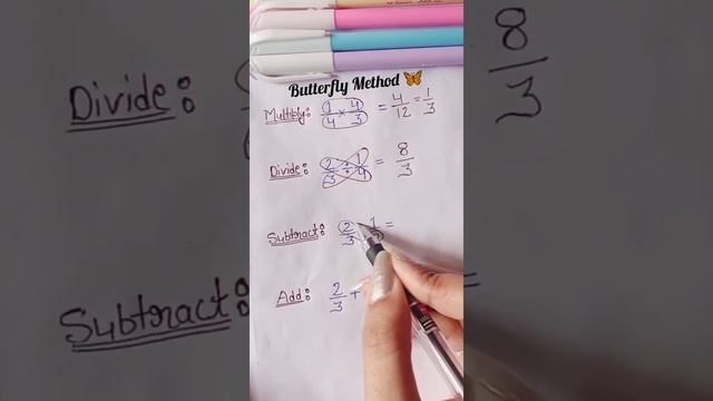 Fractions Butterfly Method #Short Video #Maths