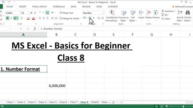 MS Excel - Number Format (Basics Class 8 - In Bangla) смотреть онлайн
