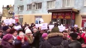 2015.02.03. Краматорск. Митинг местных жителей против мобилизации с криками Слава Донбассу