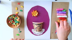 Аппликация Чудо Букет из Тыквенных Семечек/ Видео урок для детей 6-8 лет