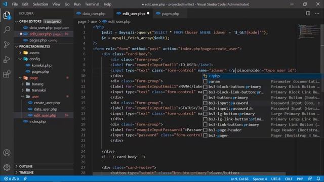 TUTORIAL PHP MYSQL - 4.EDIT & DELETE DATA #htmltutorial #php #adminlte