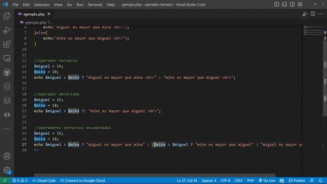 OPERADOR TERNARIO EN PHP | EJEMPLO | TUTORIAL PHP смотреть онлайн
