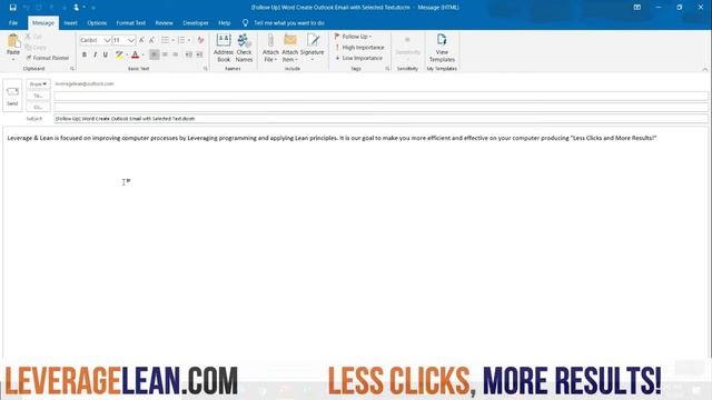 Word Create Outlook Email with Selected Text | VBA Macro #29 смотреть онлайн