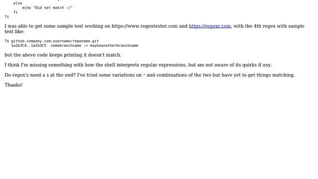 Regex in Bash for Git Push Output смотреть онлайн