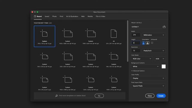 How to setup an A4 document in Adobe Photoshop