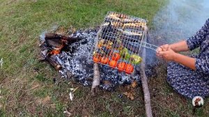 Рыба скумбрия с овощами на углях Азербайджанская Кухня Деревенская Кухня  Рецепты