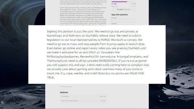 Starfield Petition Update - Riots have broken out! смотреть онлайн