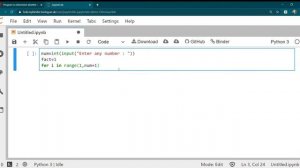factorial program in python
