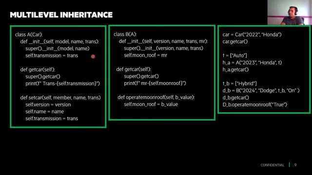 10. Python Single, multilevel and multiple Inheritance(OOPS part 2 of 3). смотреть онлайн
