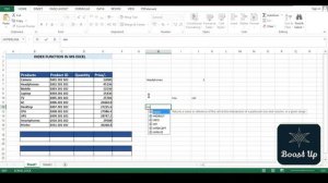 MS -Excel Index function/Serching value by index