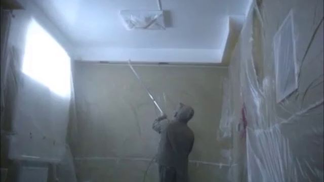 Покраска потолка водоэмульсионной краской VAKSA. смотреть онлайн