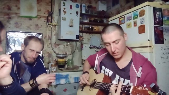 По снегу, летящему с неба - А. Розенбаум - Кавер на кухне смотреть онлайн