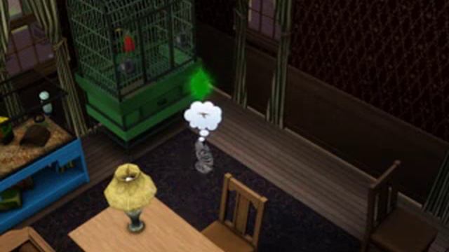 Sims 3 Pets Cat Watches Bird in Cage смотреть онлайн