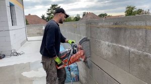 Ručné rezanie betónu… Husqvarna k970 ring (concrete cutting)