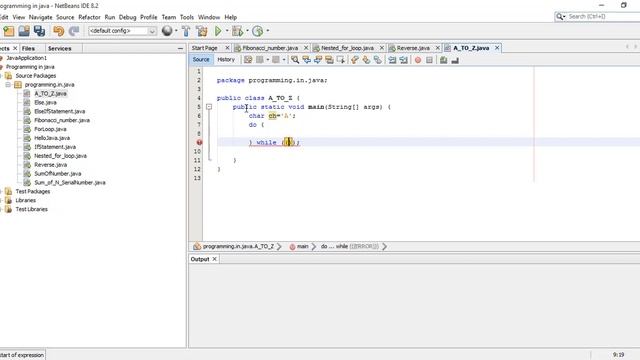 Programming in java "A to Z Print" | Akib's Tricks BD
