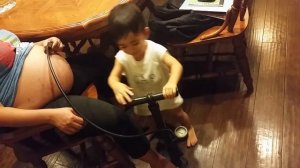 2 yr old making mom's pregnant belly big