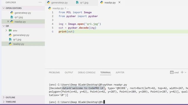 QR code ගැන programming වලින් | Generate and read QR code using Python | Sinhala