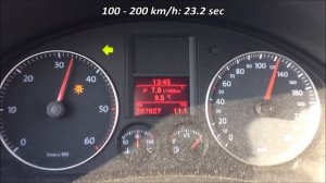 VW Golf V 2.0 TDI 16V Stage 1 170 HP BKD 100 - 200 kmh Acceleration