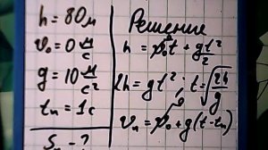 свободное падение задача 1