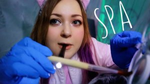 АСМР ? ОСМОТР ЛИЦА и СПА МАССАЖ ПАЛОЧКАМИ с ПОДВОХОМ ?_♀ ASMR SPA FACIAL MASSAGE WITH STICKS ??_♀