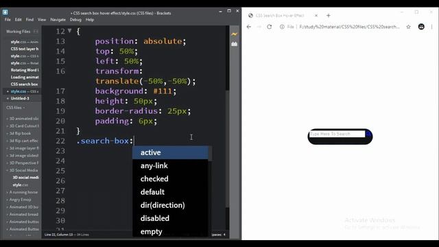 CSS Search Box Hover Effect || HTML5 & CSS3 || Full Tutorial