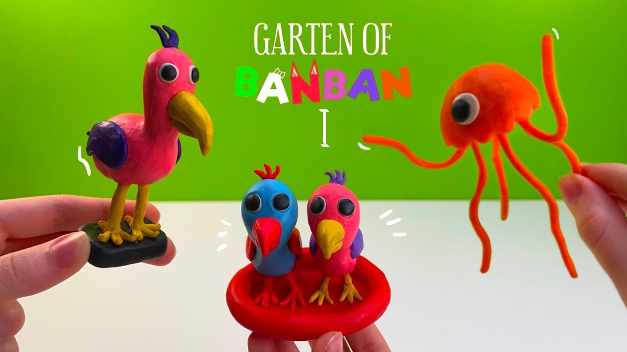 Стингер Флинн и Птица Опила с Птенцами из пластилина ► Garten of Banban | ИЗИ Лепка