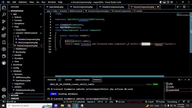 Laravel 9 portfolio website project-lecture04 |Laravel tutorial |Laravel portfolio complete website