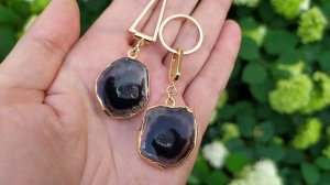 Украшения из натуральных камней ручной работы |Серьги с камнями агат|Бижутерия своими руками|Jewelry