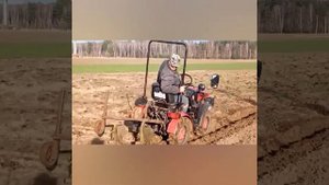 Запахивание органики минитрактором мтз 112 н 01 #минитрактор