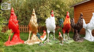 Петух садовая фигура - отличный подарок ? Год петуха 2017 ? производство садовых фигур