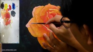 Tutorial : How to Paint Orange Rose in Acrylics / JMLisondra