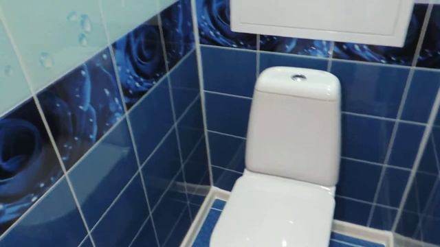 Ремонт туалета панелями пвх Юник (Капли росы) смотреть онлайн