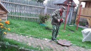 Попытался сделать сковороду из диска бороны для мангала.