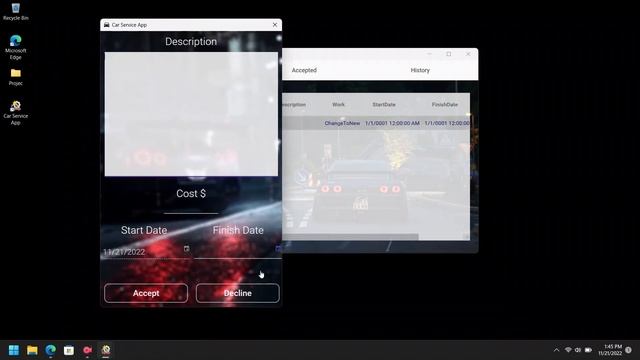 C# WPF Car Service Application