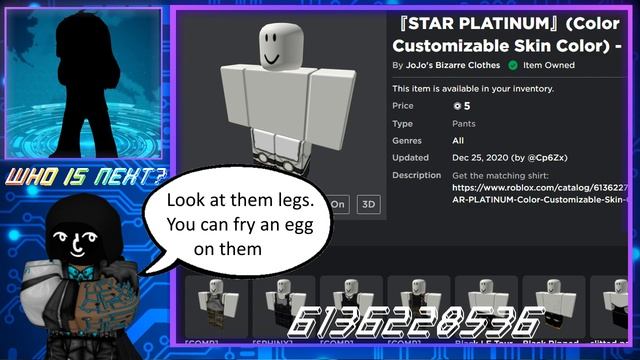 Star Platinum Roblox Avatar смотреть онлайн