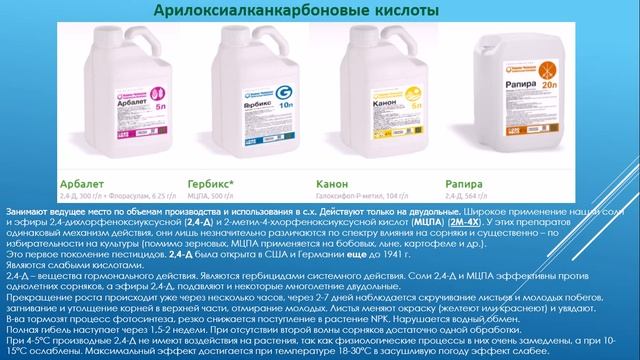 Классы пестицидов