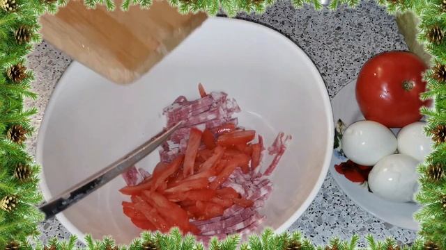 Салат закусочный. Очень легкий салат для праздника.