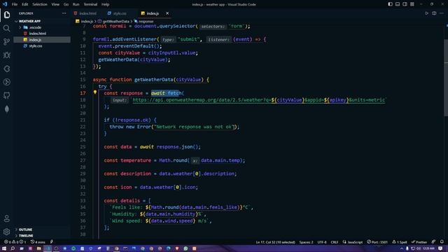 Weather website best project for learning JavaScript