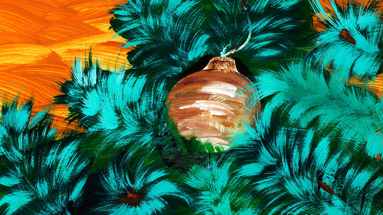 Рисуем новогодние игрушки легко. Рисуем новогодний рисунок. Рисуем шар на елке гуашью. Шар на елке.