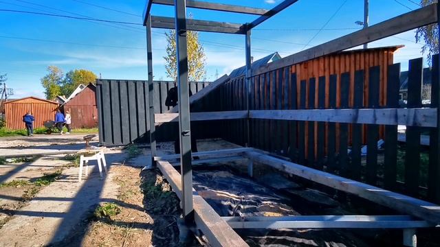 Сарай, хозблок с навесом под авто (В перспективе) смотреть онлайн