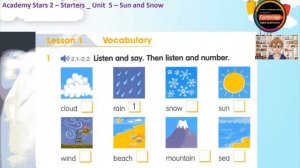 Academy Star 2 - Starters _ Unit 5 - Sun and snow _ Lesson 1 - Vocabulary